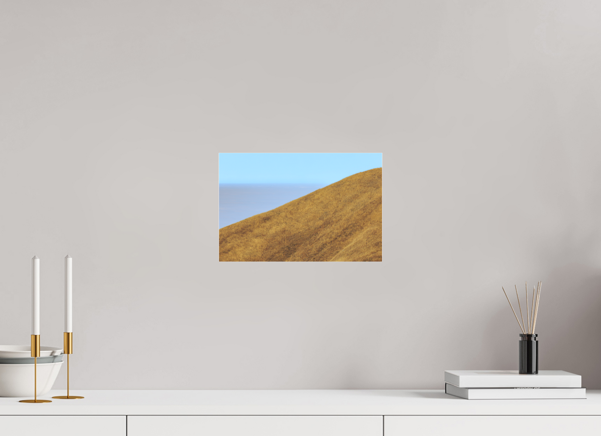12 x 8″, Borderless Modern Frame - Fuji Crystal Paper Under Matte Acrylic Glass Blue Gold Coast