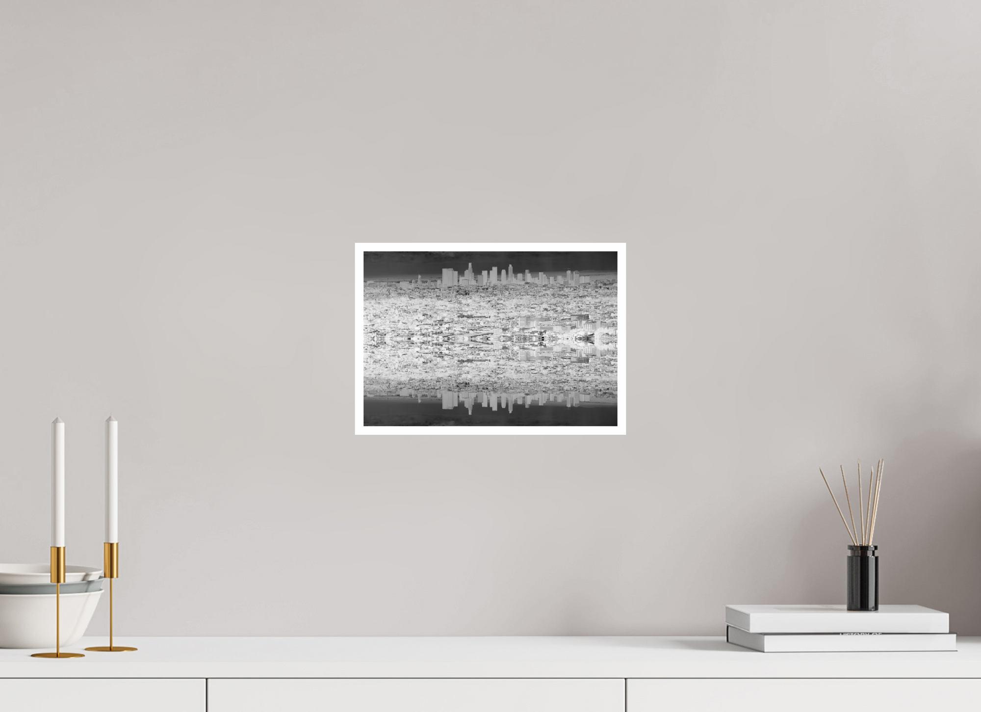 11.6 x 8″, Unframed Photograph - Ilford Baryta Black & White Glossy Paper Lake Los Angeles
