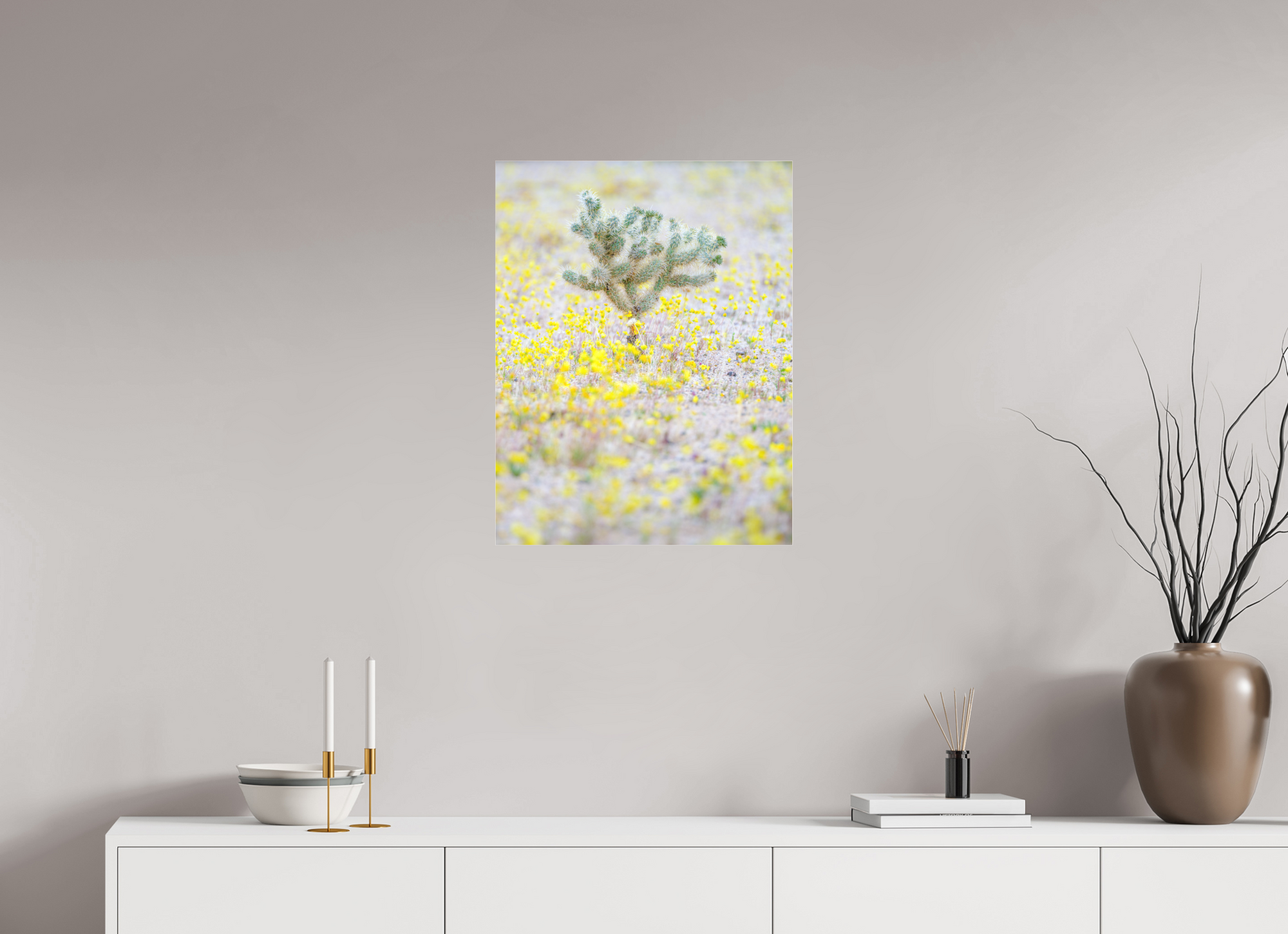 20 x 25.9″, Borderless Modern Frame - Fuji Crystal Paper under Matte Acrylic Glass Cholla & Pepperoncinis