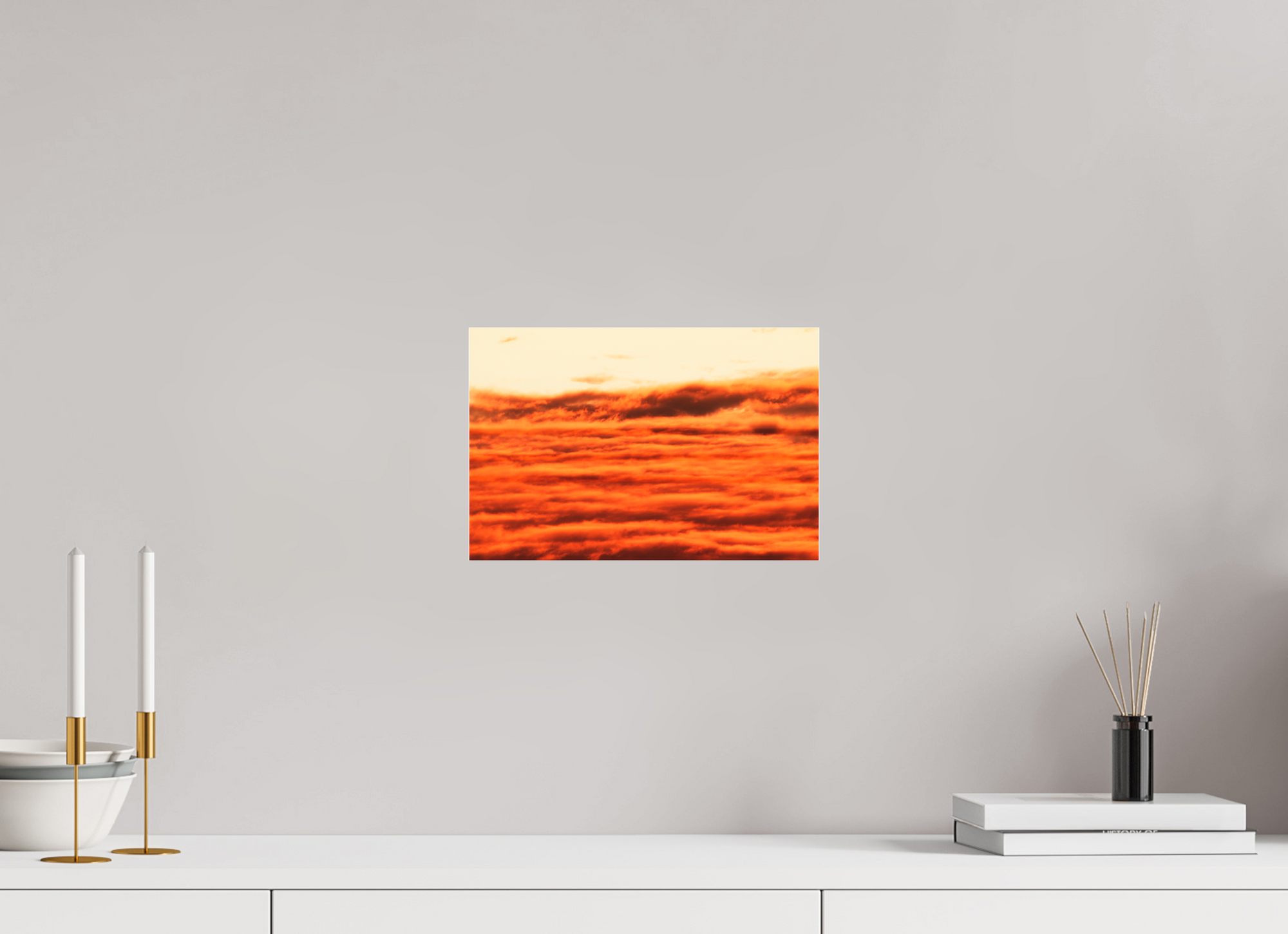 12 x 8″, Borderless Modern Frame - Fuji Crystal Paper under Matte Acrylic Glass Lake of Fire