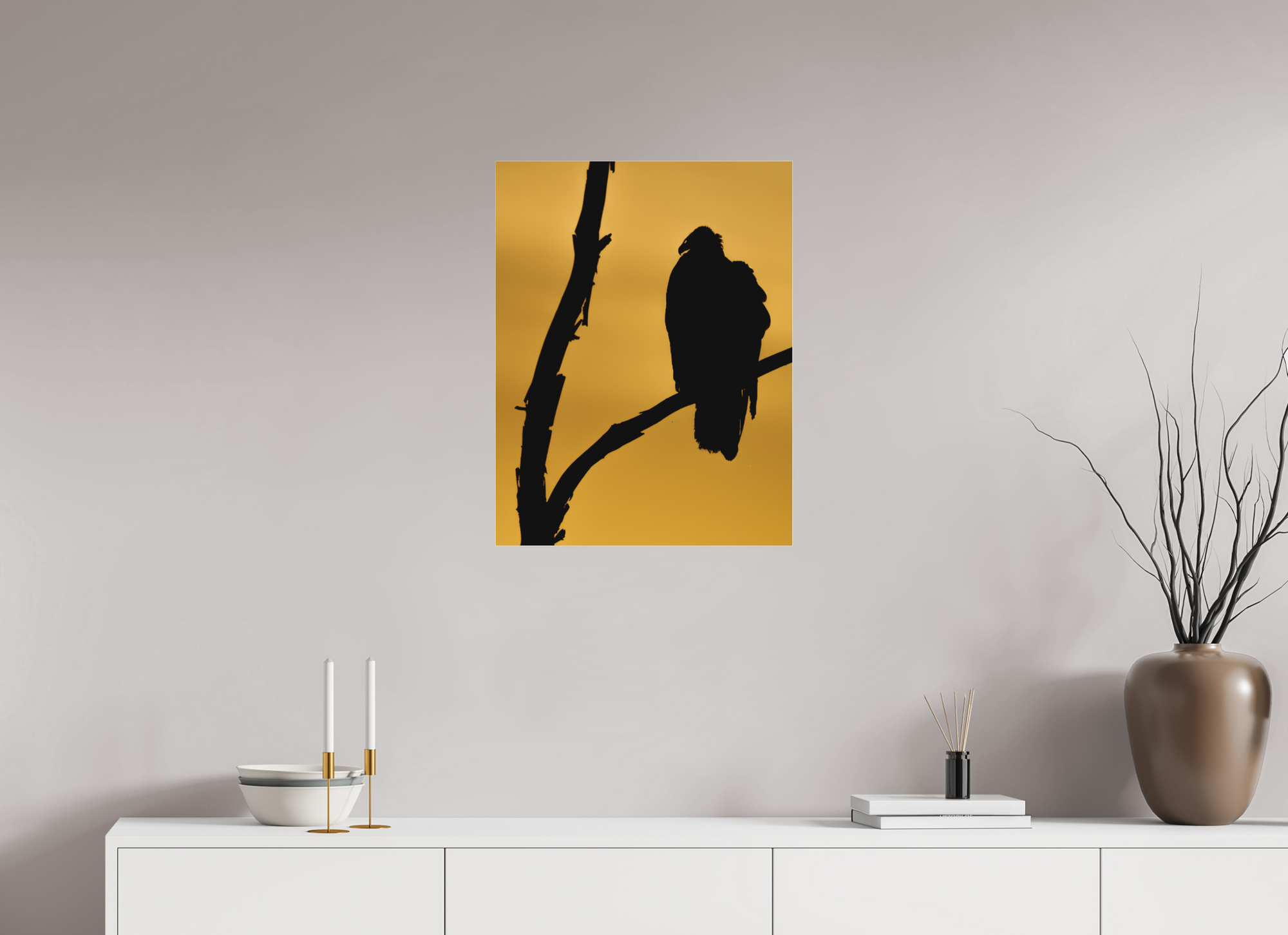 20 x 25.9″, Borderless Modern Frame - Fuji Crystal Paper under Matte Acrylic Glass V is for Vulture