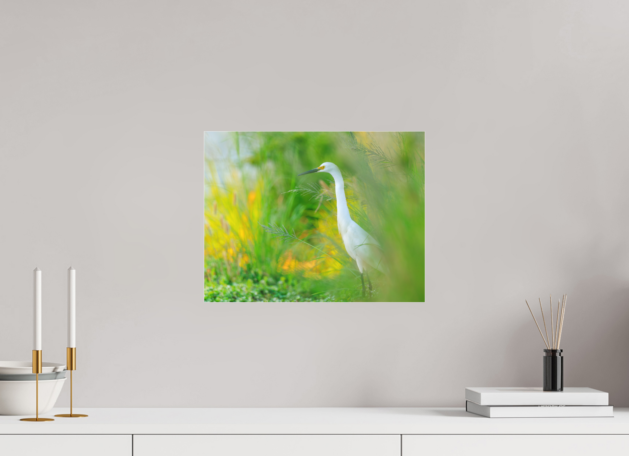 15.5 x 12″, Borderless Modern Frame - Fuji Crystal Paper Under Matte Acrylic Glass Green Snow
