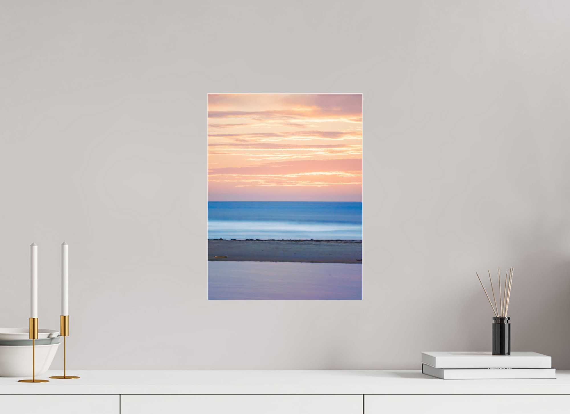 12 x 16″, Borderless Modern Frame - Fuji Crystal Paper under Matte Acrylic Glass Abstract Ocean