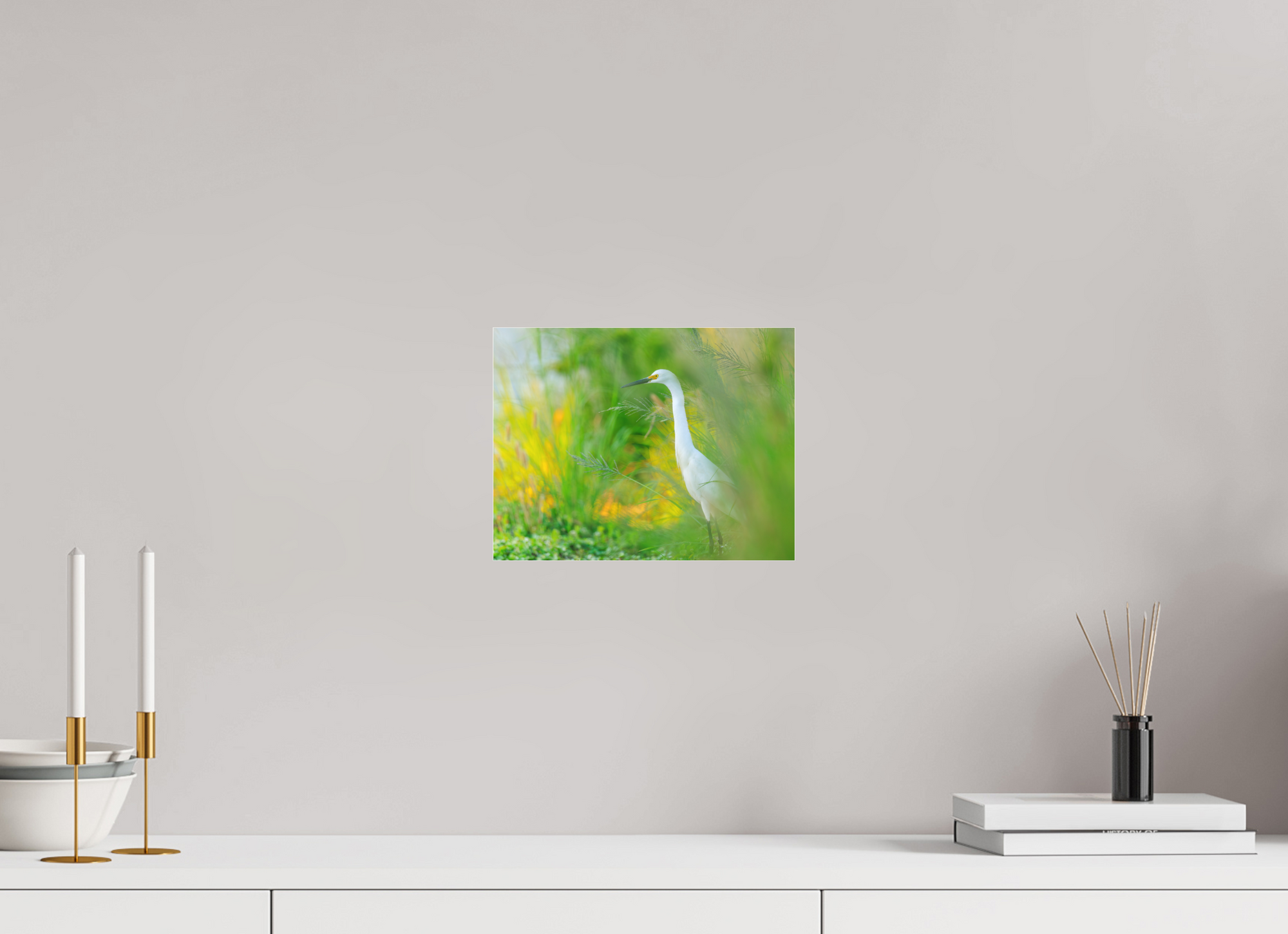 10.4 x 8″, Borderless Modern Frame - Fuji Crystal Paper Under Matte Acrylic Glass Green Snow