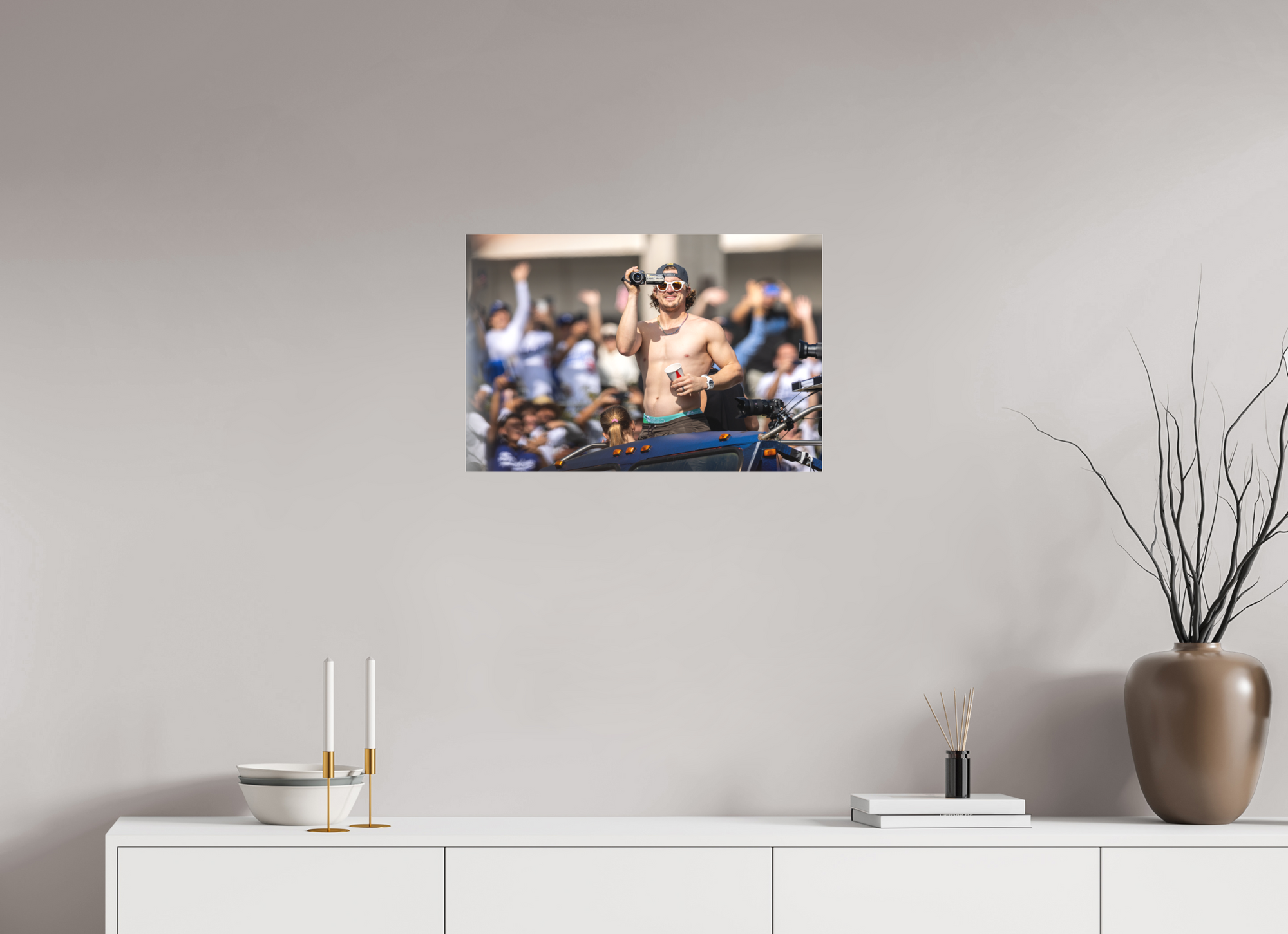 24 x 16″, Borderless Modern Frame - Fuji Crystal Paper under Matte Acrylic Glass Recording the Moment