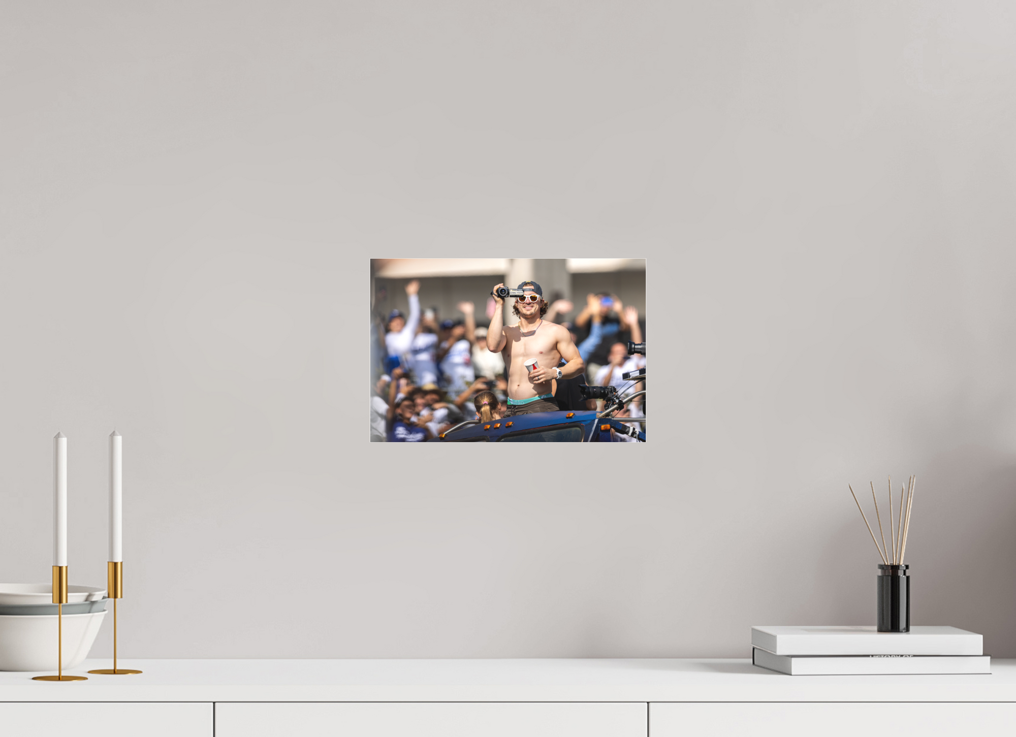 12 x 8″, Borderless Modern Frame - Fuji Crystal Paper under Matte Acrylic Glass Recording the Moment