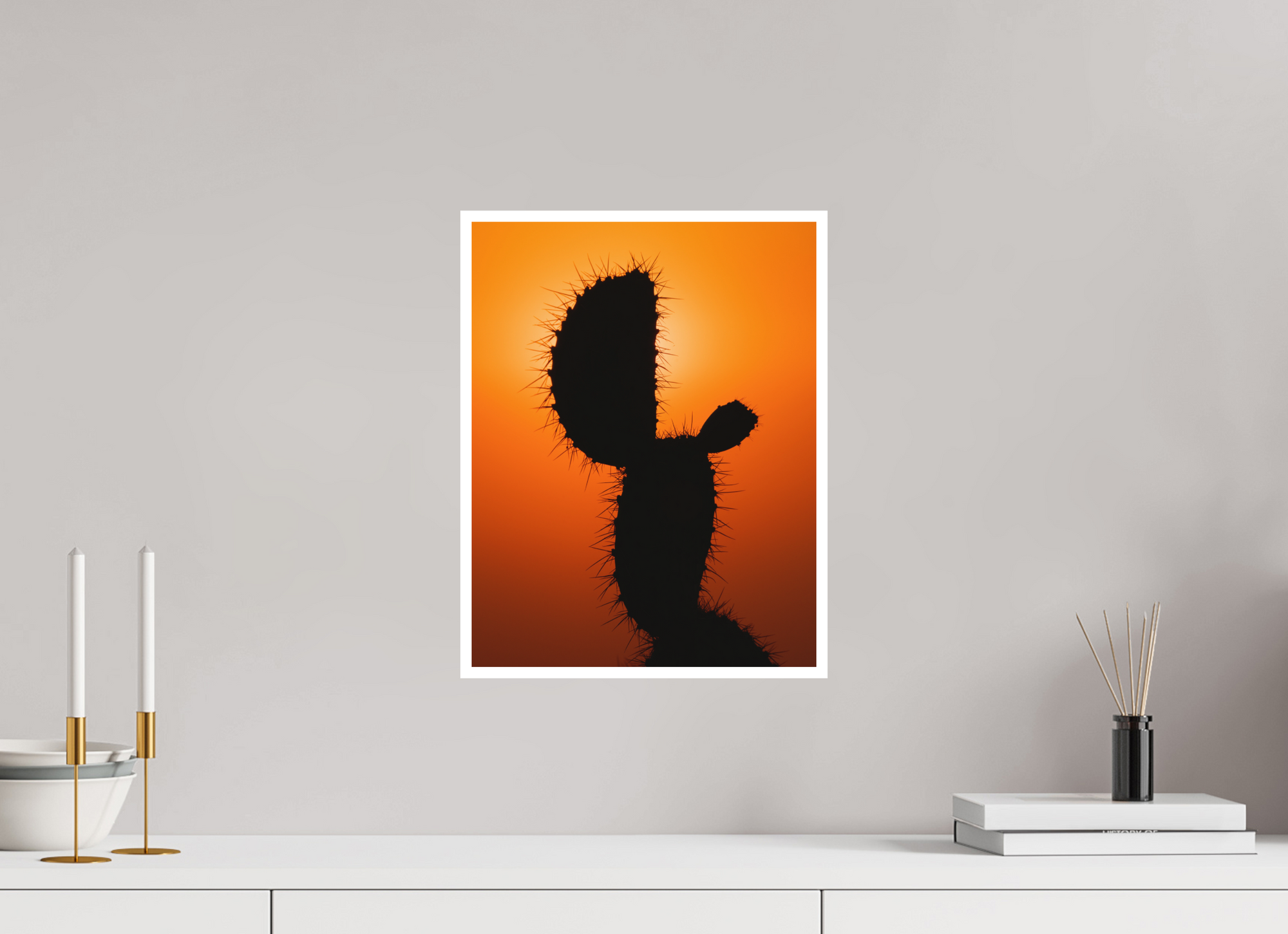 12 x 15.5″, Unframed Photograph - Hahnemühle German Etching Art Paper Fire Cactus